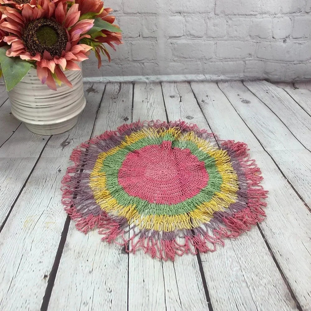 vintage crochet round doily cottagecore